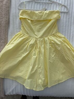 Sunshine Yellow Strapless Fit & Flare Romper